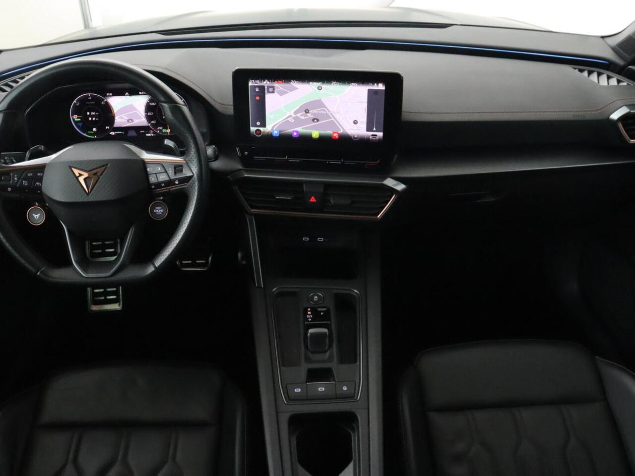 Cupra Leon 1.4 eHybrid VZ | 245pk | Leder | Stoelverwarming | Camera | Carplay | Memory | Sfeerverlichting | Navigatie | Adaptive cruise | Keyless | Sportstoelen | Full LED | 19'' | PHEV | Plug In