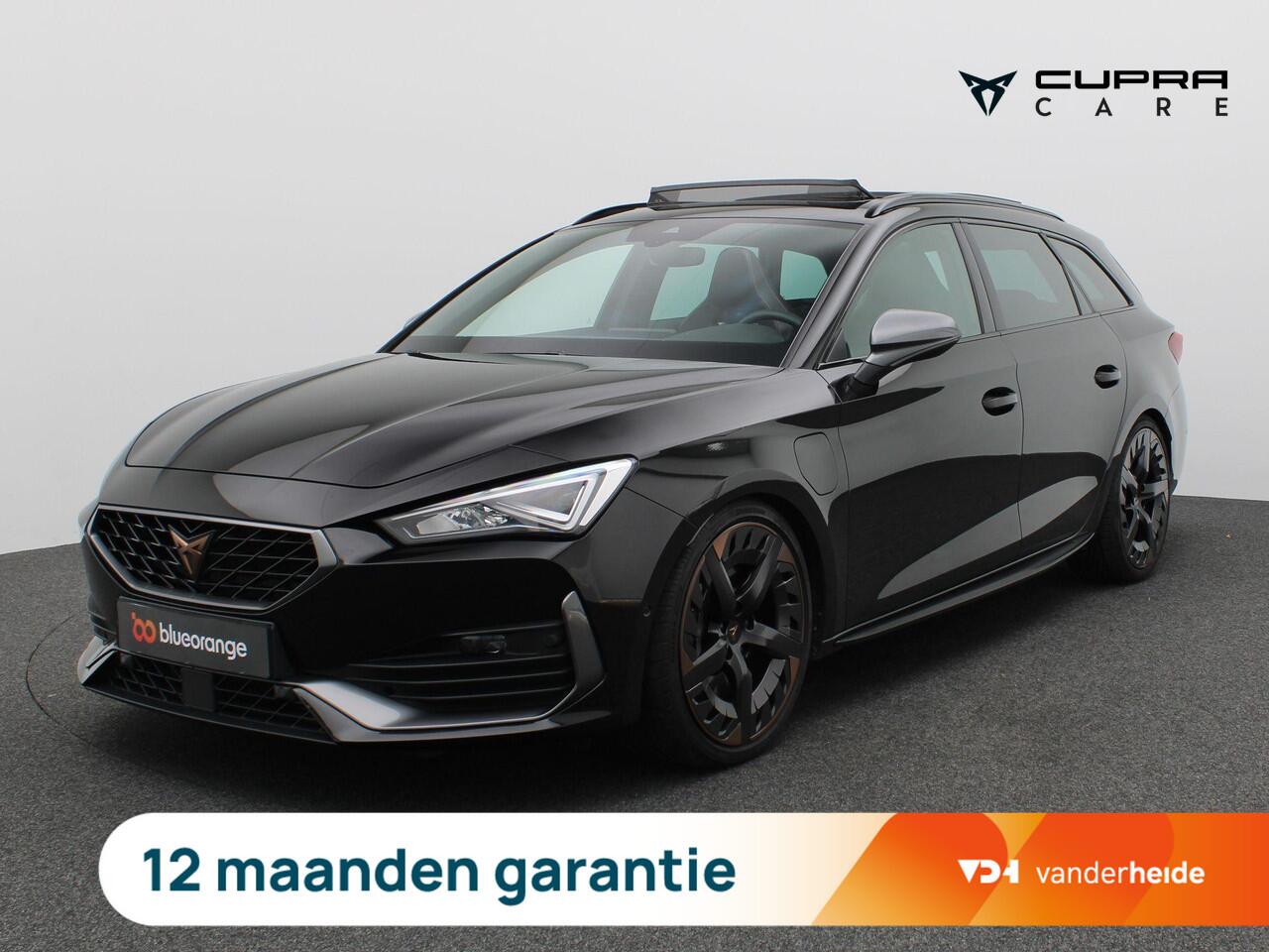 Cupra Leon Sportstourer 1.4 e-Hybrid VZ Black Edition 245PK DSG Pano-schuifdak, SOH 91%, leder, achteruitrijcamera, supersportstuur, elek. stoel, virtual pedal, stuur/stoelverwarming, keyless, 19'' lichtmetaal