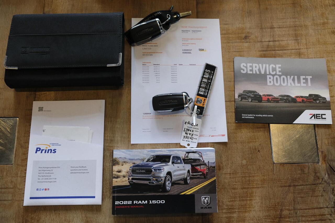 Dodge 1500 Ram 5.7 V8 401pk 4x4 Limited LPG G3 Widebody Black&Red Luchtvering Trekhaak Head-up Harman/kardon Sidebars CUSTOM!!