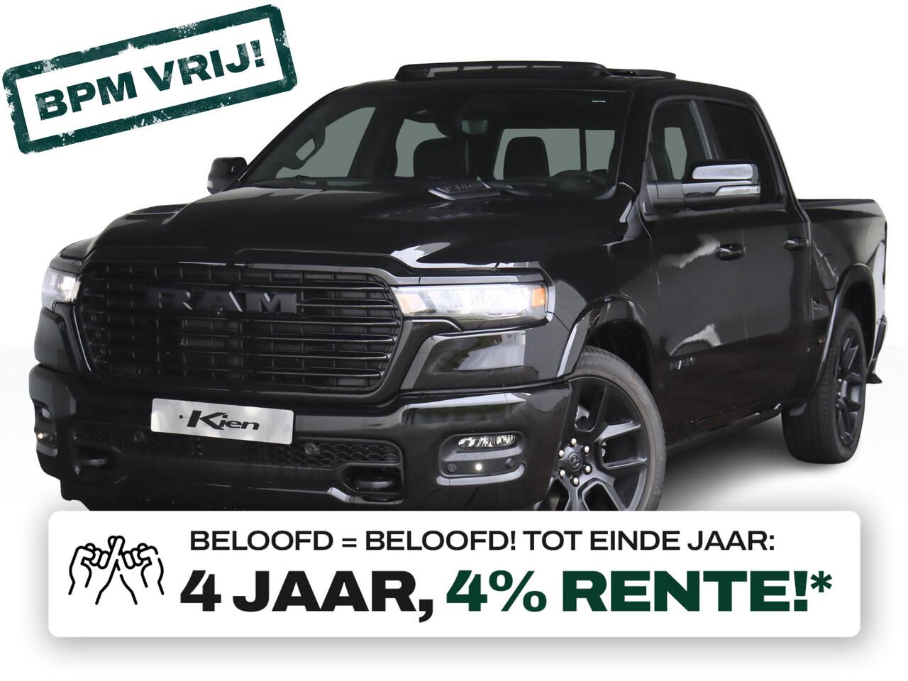 Dodge 1500 Ram 3.0 Hurricane Crew Cab Laramie Night Premium | LPG | BPM vrij | 2025 Model | Luchtvering | nieuwe schermen |