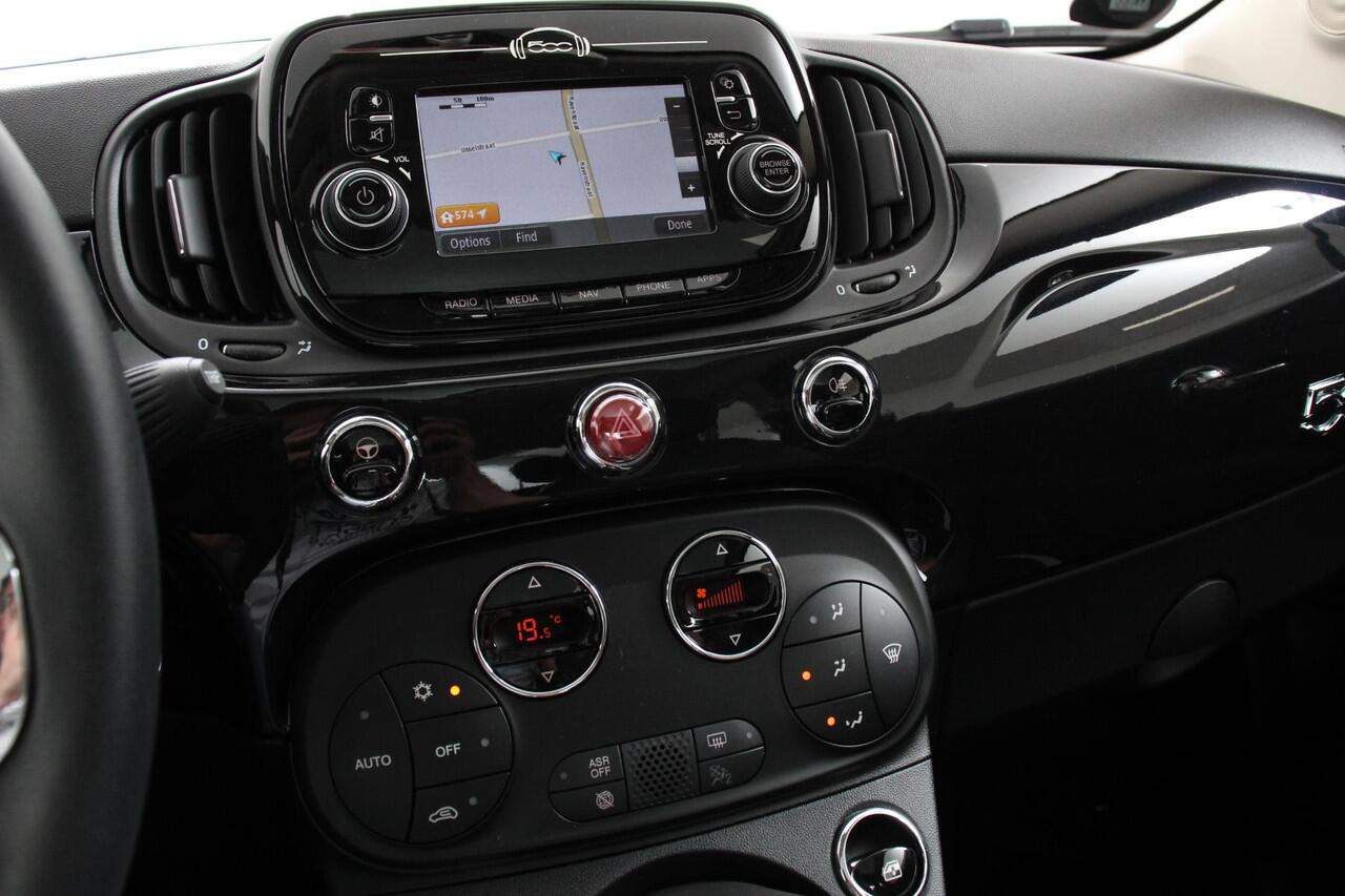 Fiat 500 1.2 Lounge | Lederen Bekleding | Navigatie | Panoramadak | Climate Control | Cruise control | DAB Lichtmetalen Velgen