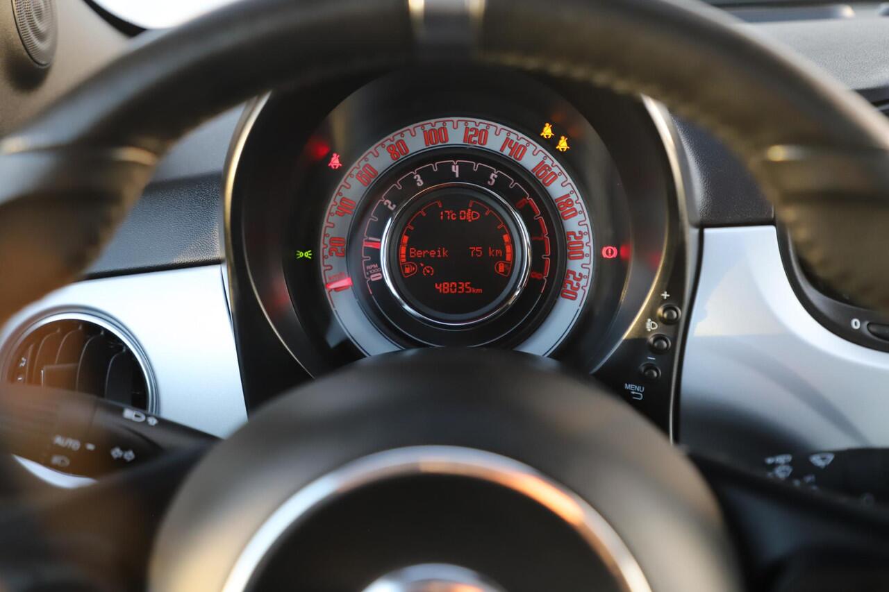 Fiat 500 1.0 Hybrid Hey Google Schuifdak 15 inch LMV Half Leder Carplay Navigatie Airco Cruise Control