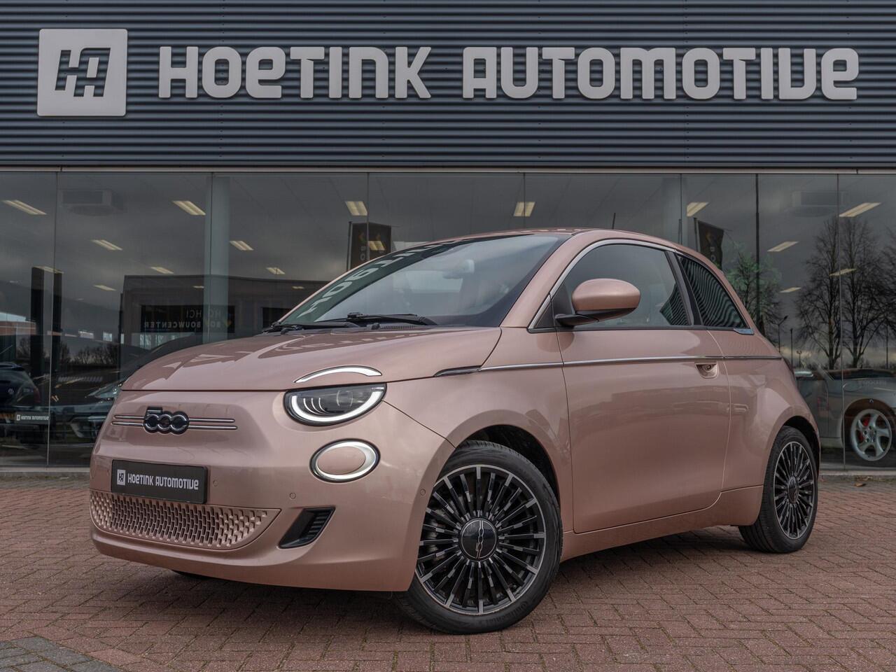 Fiat 500 3+1 La Prima 42 kWh | SOH 90,3% | Rose Gold | Dealer onderhouden | Camera