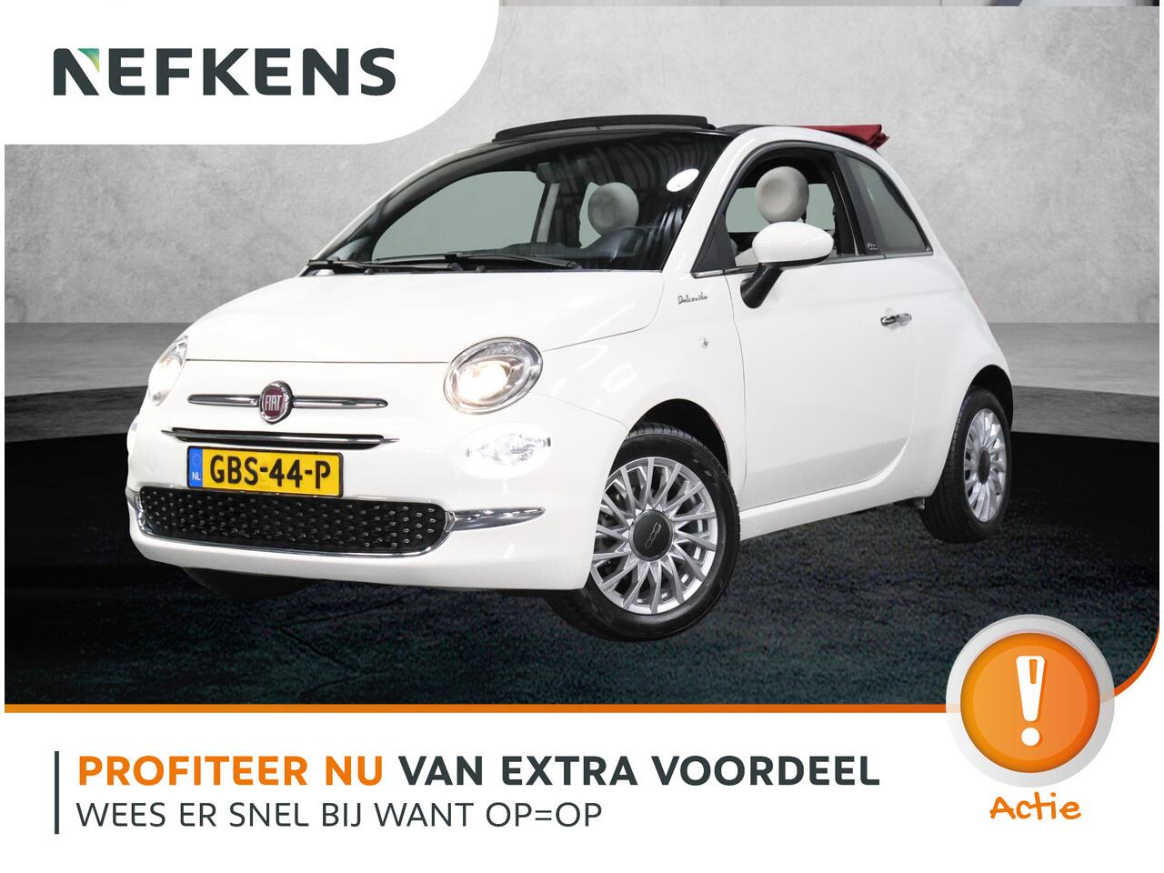 Fiat 500 1.0 70PK Hybrid Dolcevita | Climate Control | Xenon Koplampen | Vouwdak | Cruise Control | DAB Ontvanger | Start/Stop Systeem | 16" Lichtmetalen Velgen | Isofix |