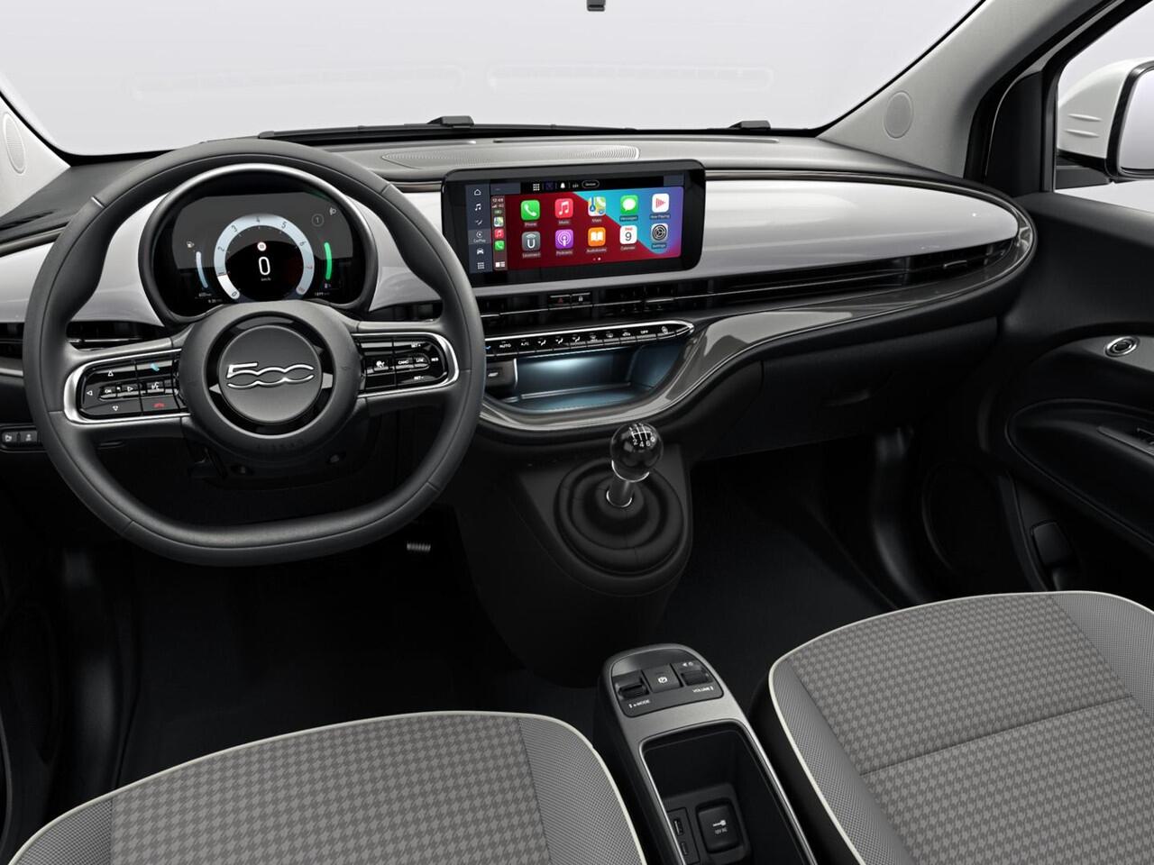 Fiat 500 Hybrid Torino Launch Edition | Private Lease ¤ 387,- | New | Clima | Carplay | PDC | Priv Glass | Ice White
