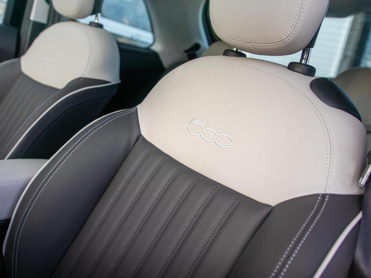 Fiat 500 Hybrid Collezione | Clima | LED | PDC | JBL Premium Audio | 17" | Camera | BSM | Canneloni Ivory/Piombo interieur