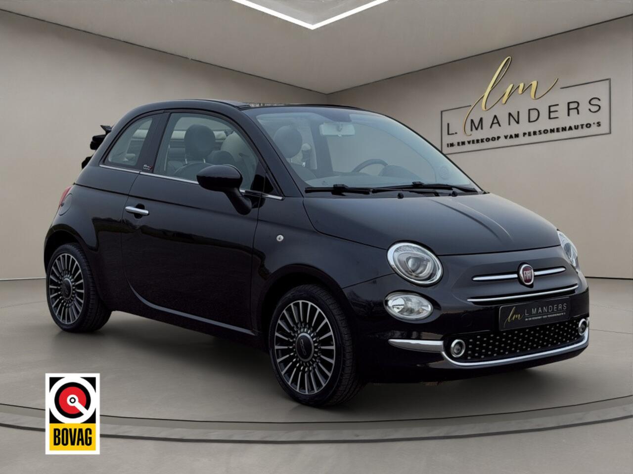 Fiat 500C 1.2 Lounge 2019 ZWART | Automaat | Cabriolet | Navigatie