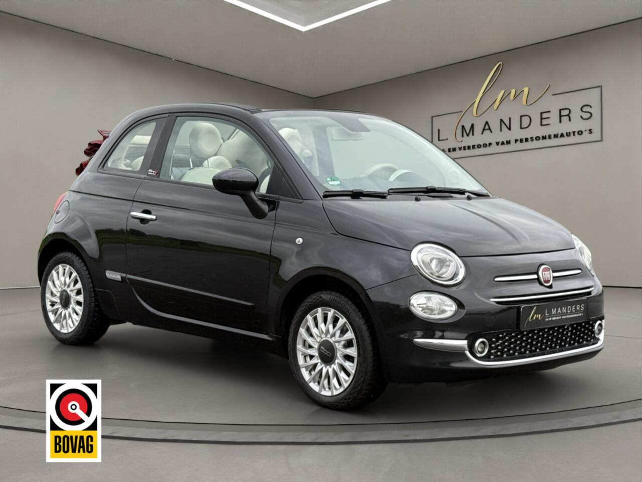 Fiat 500C 1.2 Lounge 2020 ZWART | Cabriolet | Apple CarPlay