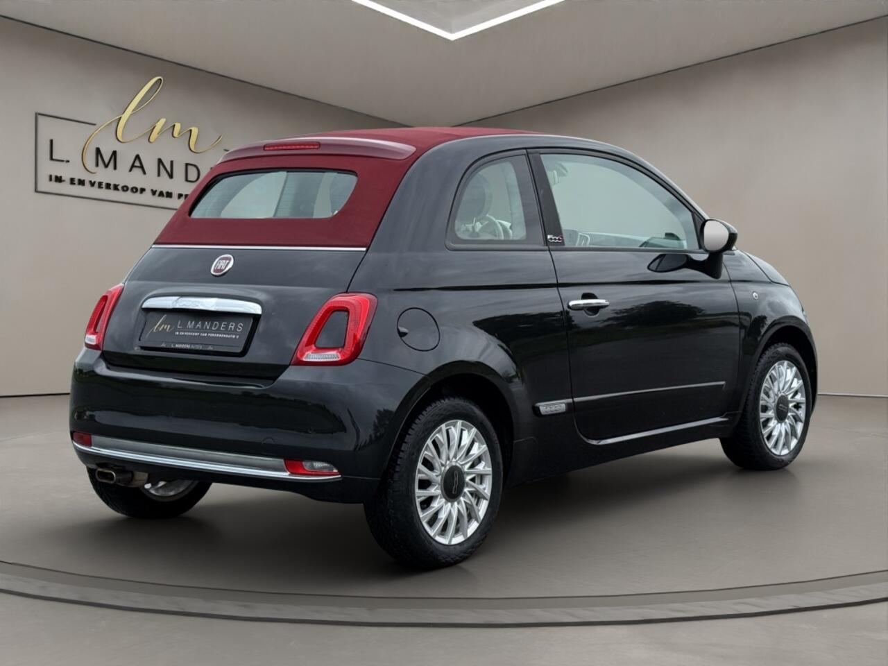 Fiat 500C 1.2 Lounge 2020 ZWART | Cabriolet | Apple CarPlay