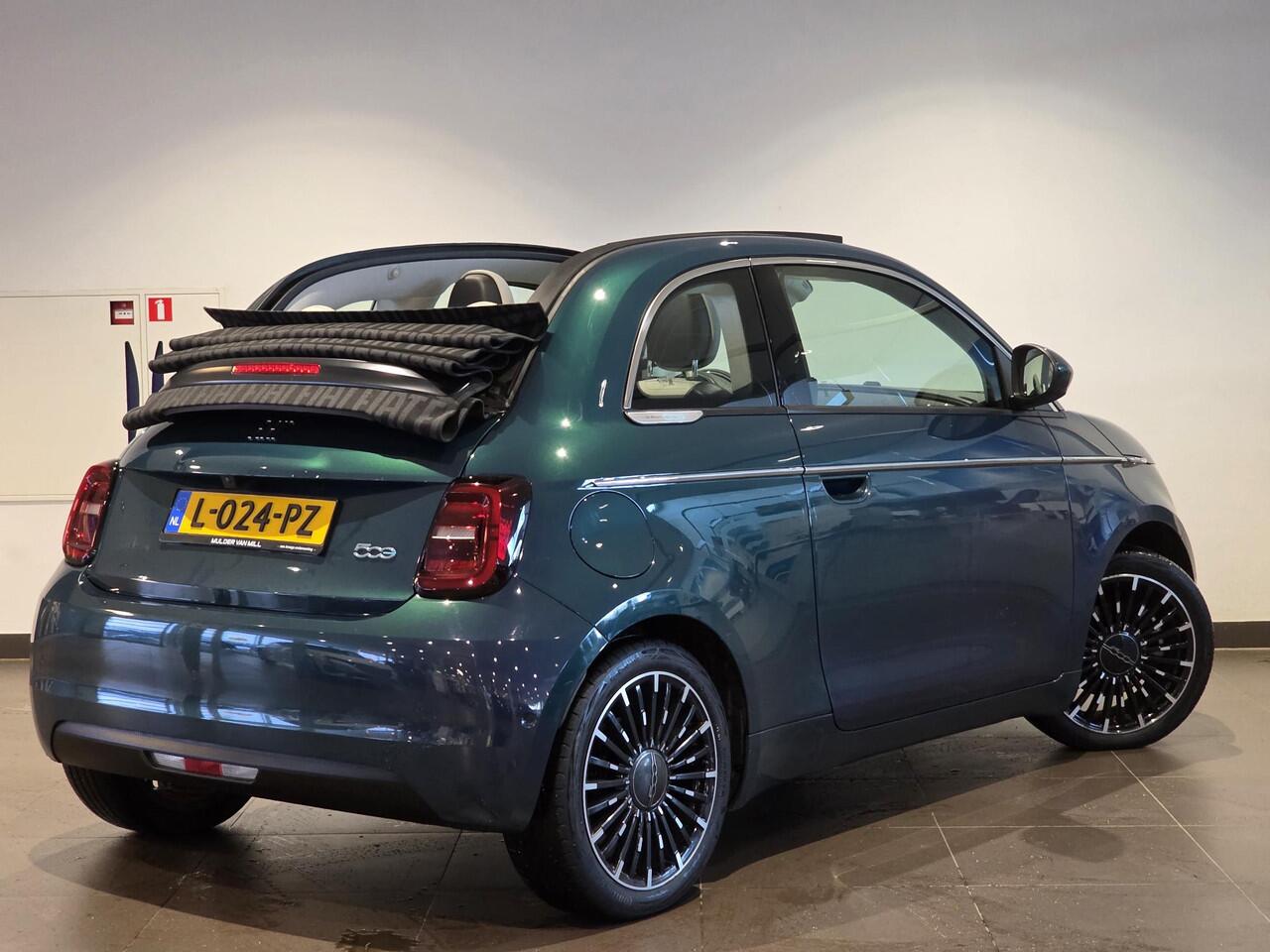 Fiat 500C La Prima 42kWh 118pk | LEDER | CAMERA | KEYLESS | APPLE CARPLAY / ANDROID AUTO | OPEN DAK | SCHUIF/KANTELDAK | CABRIO |