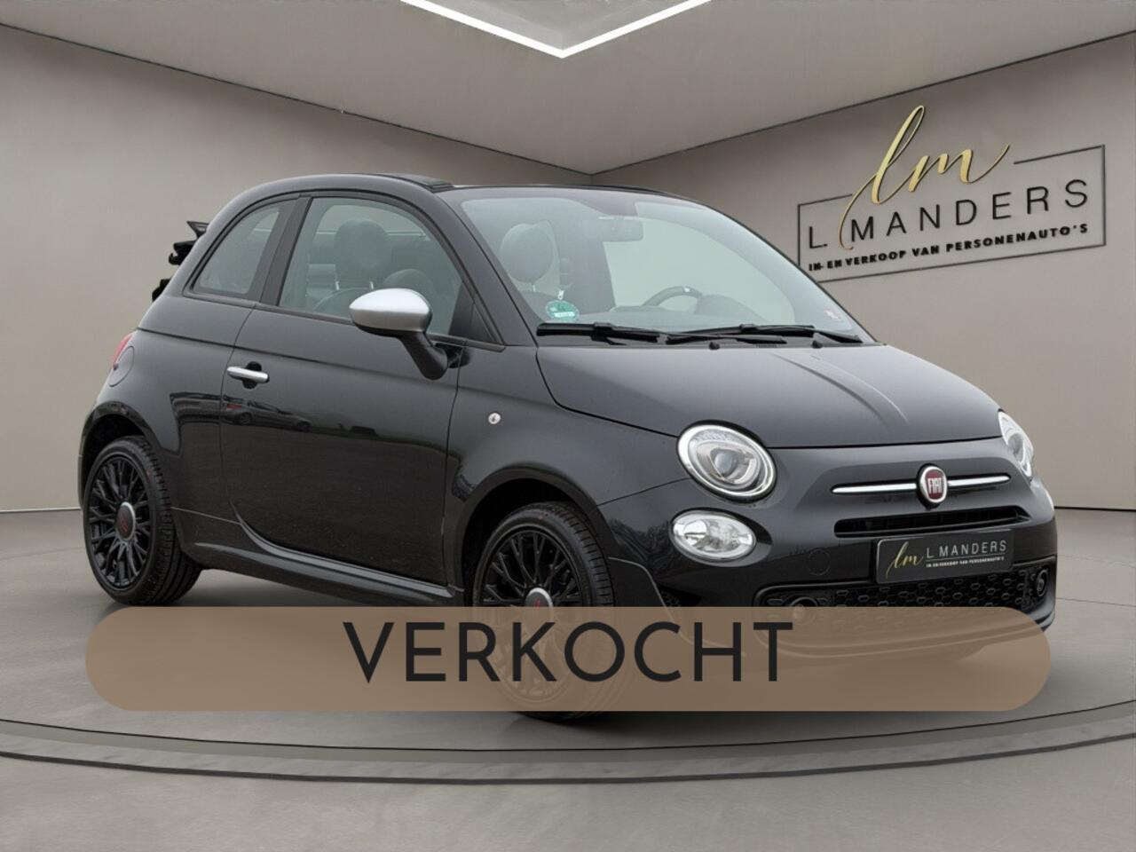 Fiat 500C 1.0 Hybrid Rockstar 2021 ZWART | Cabriolet | Leder | Sport