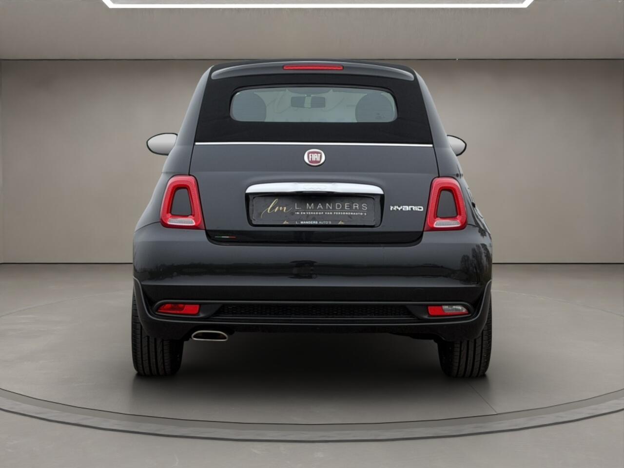 Fiat 500C 1.0 Hybrid Rockstar 2021 ZWART | Cabriolet | Leder | Sport