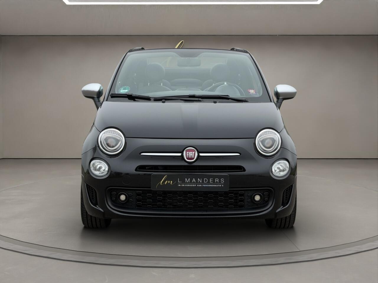 Fiat 500C 1.0 Hybrid Rockstar 2021 ZWART | Cabriolet | Leder | Sport