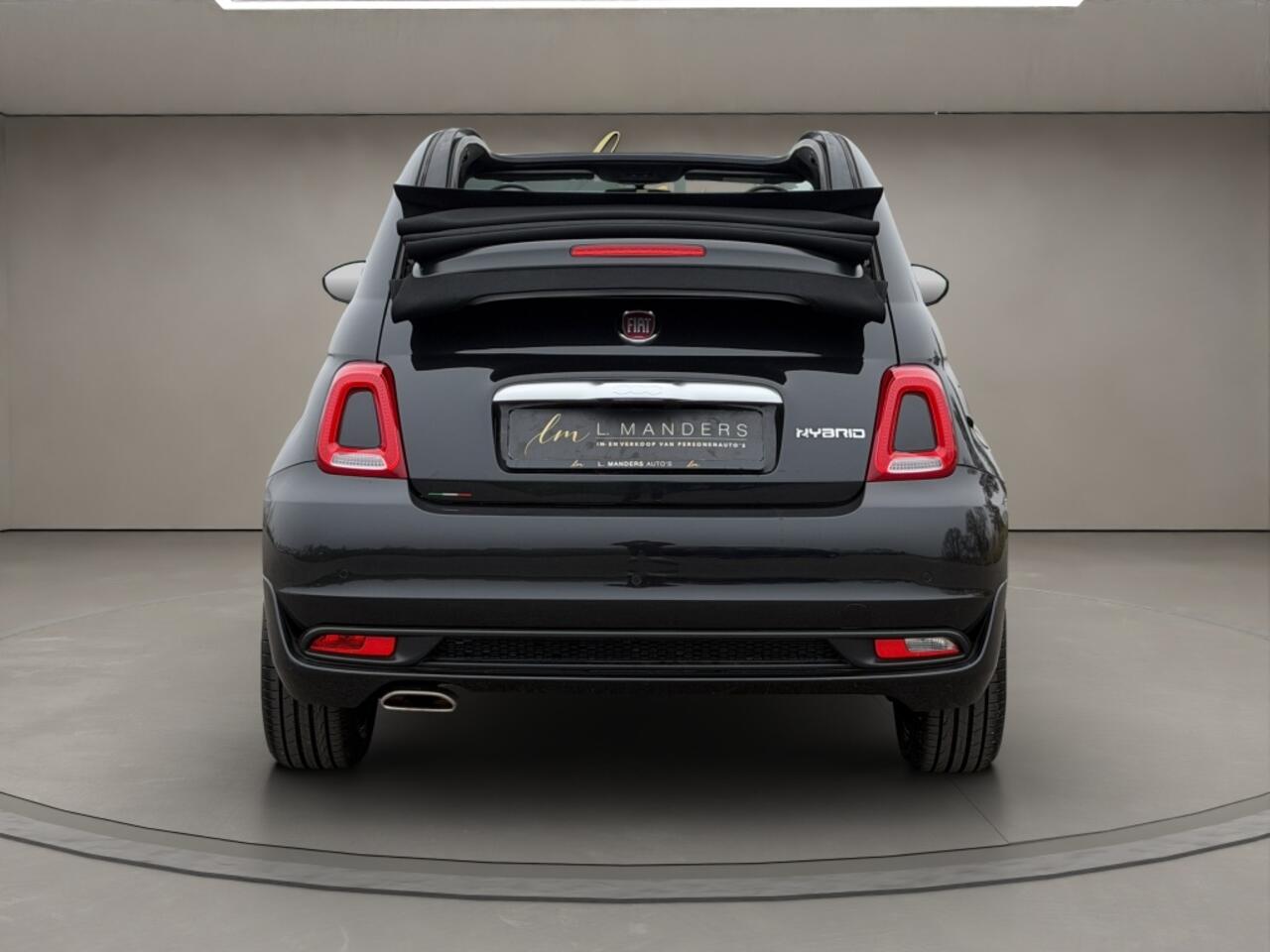 Fiat 500C 1.0 Hybrid Rockstar 2021 ZWART | Cabriolet | Leder | Sport