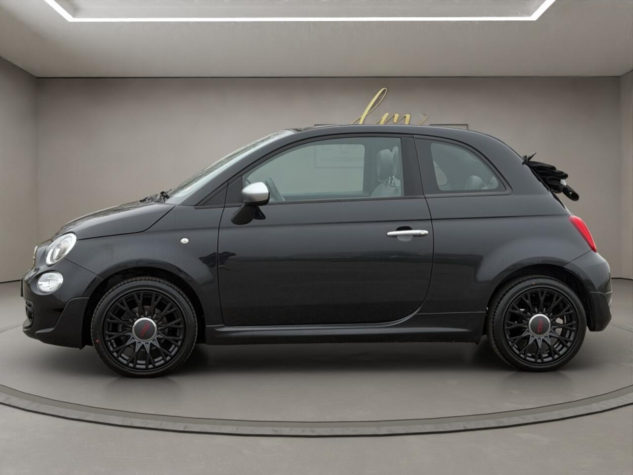 Fiat 500C 1.0 Hybrid Rockstar 2021 ZWART | Cabriolet | Leder | Sport