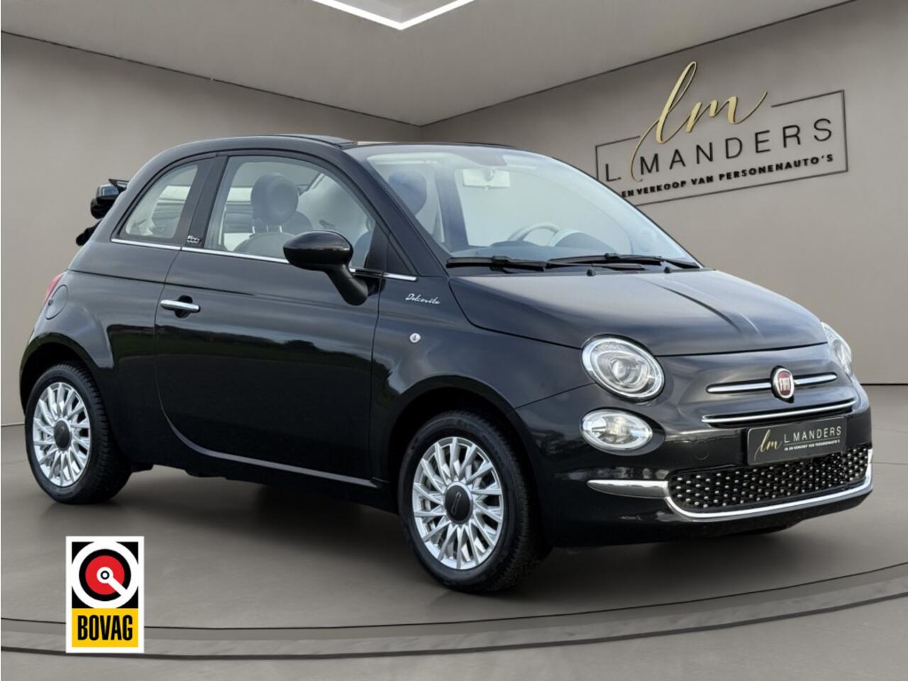 Fiat 500C 1.0 Hybrid Dolcevita 2022 ZWART | Cabriolet | Leder | Airco