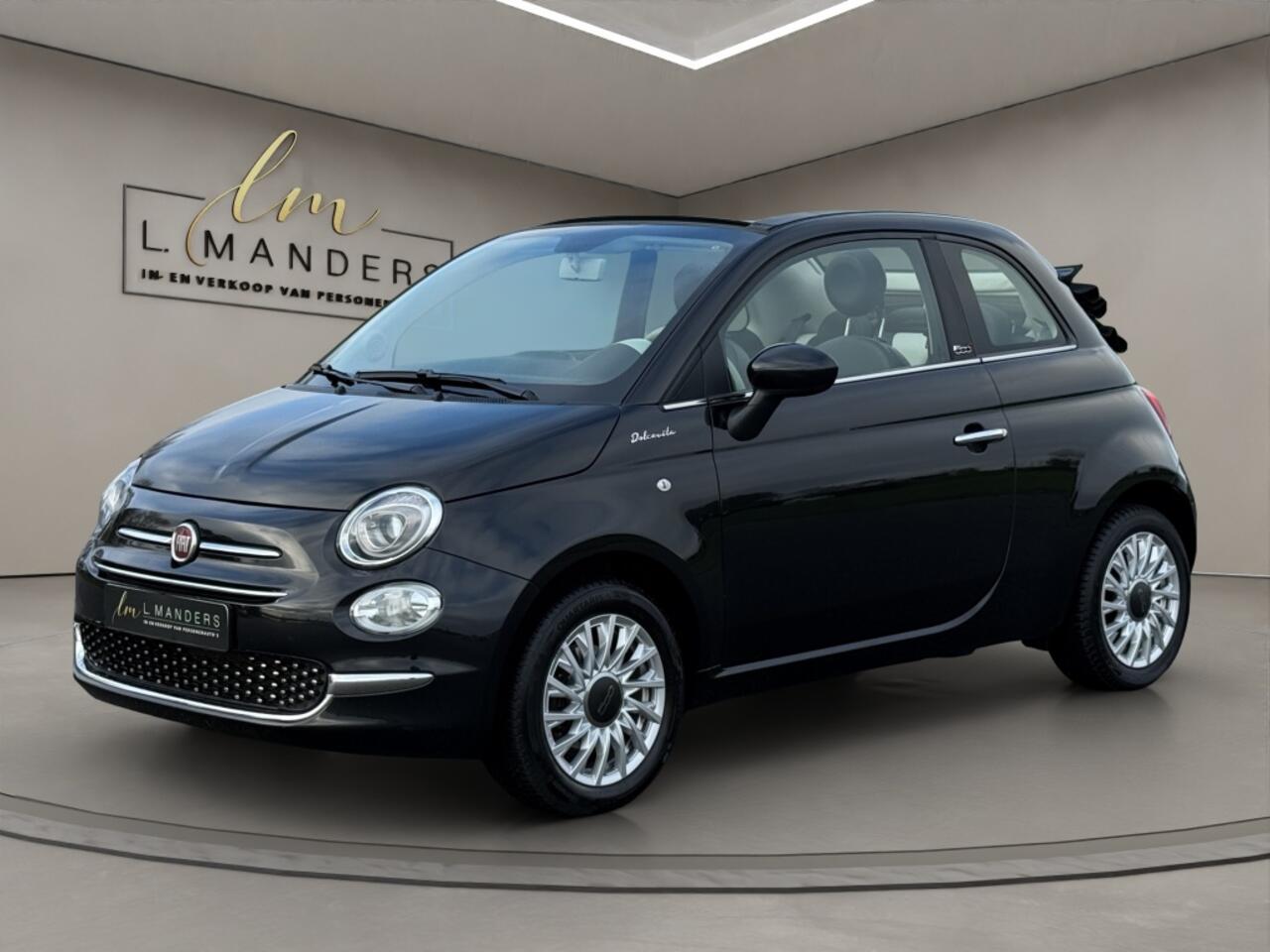 Fiat 500C 1.0 Hybrid Dolcevita 2022 ZWART | Cabriolet | Leder | Airco