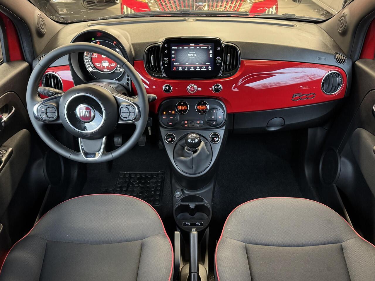 Fiat 500C 1.0 Hybrid RED | Cruise | Cabrio | Parkeersensoren achter | ACC | Red edition | LM velgen | ( Vestiging - Driebergen )