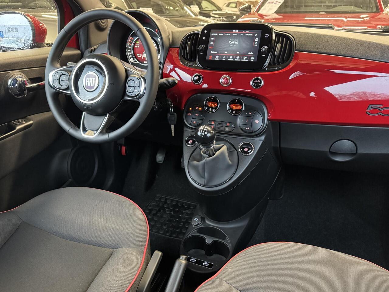 Fiat 500C 1.0 Hybrid RED | Cruise | Cabrio | Parkeersensoren achter | ACC | Red edition | LM velgen | ( Vestiging - Driebergen )