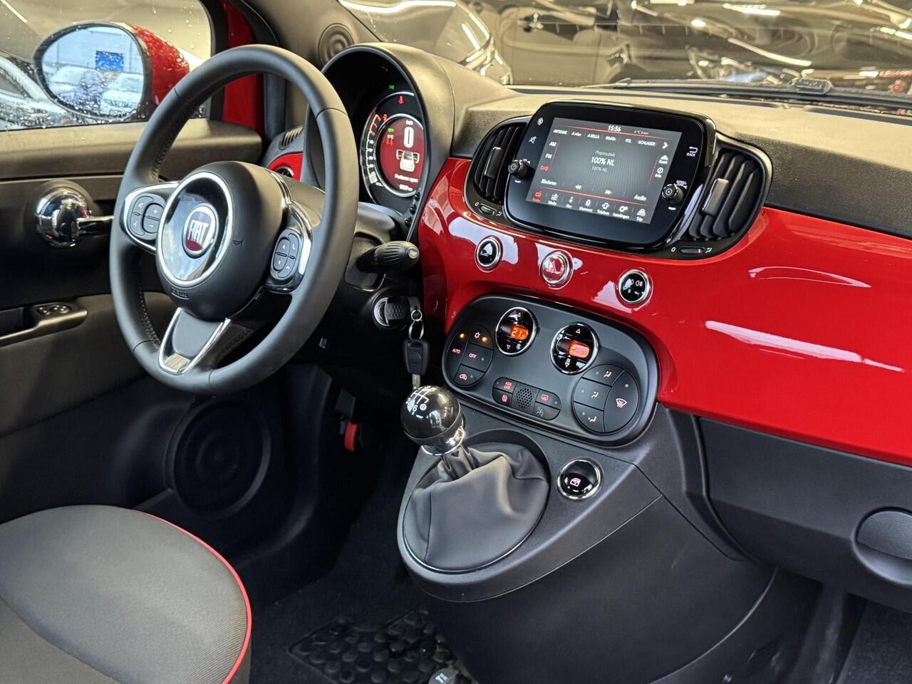 Fiat 500C 1.0 Hybrid RED | Cruise | Cabrio | Parkeersensoren achter | ACC | Red edition | LM velgen | ( Vestiging - Driebergen )