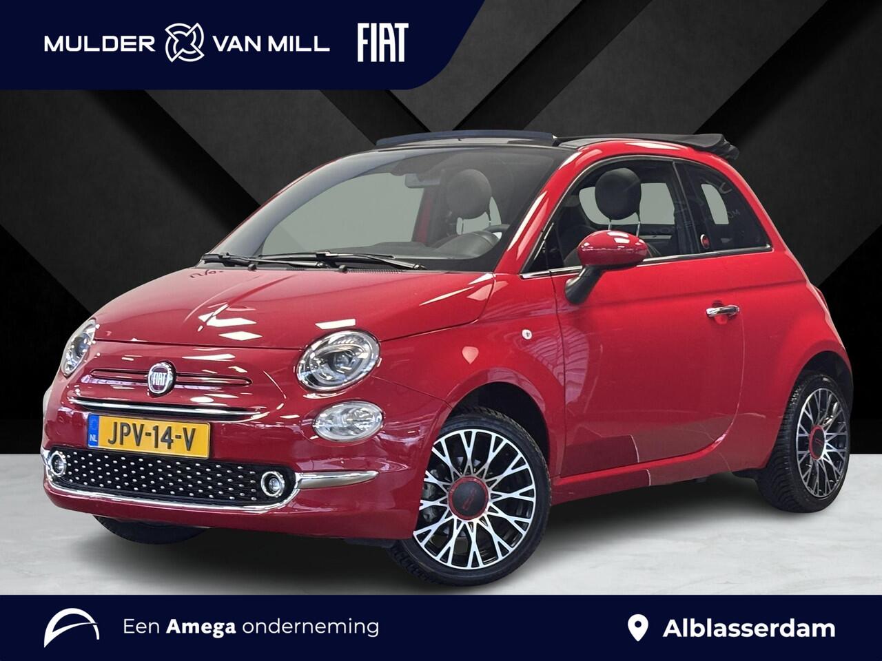 Fiat 500C Cabio RED 1.0 Hybrid 70pk | CLIMA | 16" LM-VELGEN | NAVI | DAB+ | APPLE CARPLAY / ANDROID AUTO | VOUWDAK ZWART