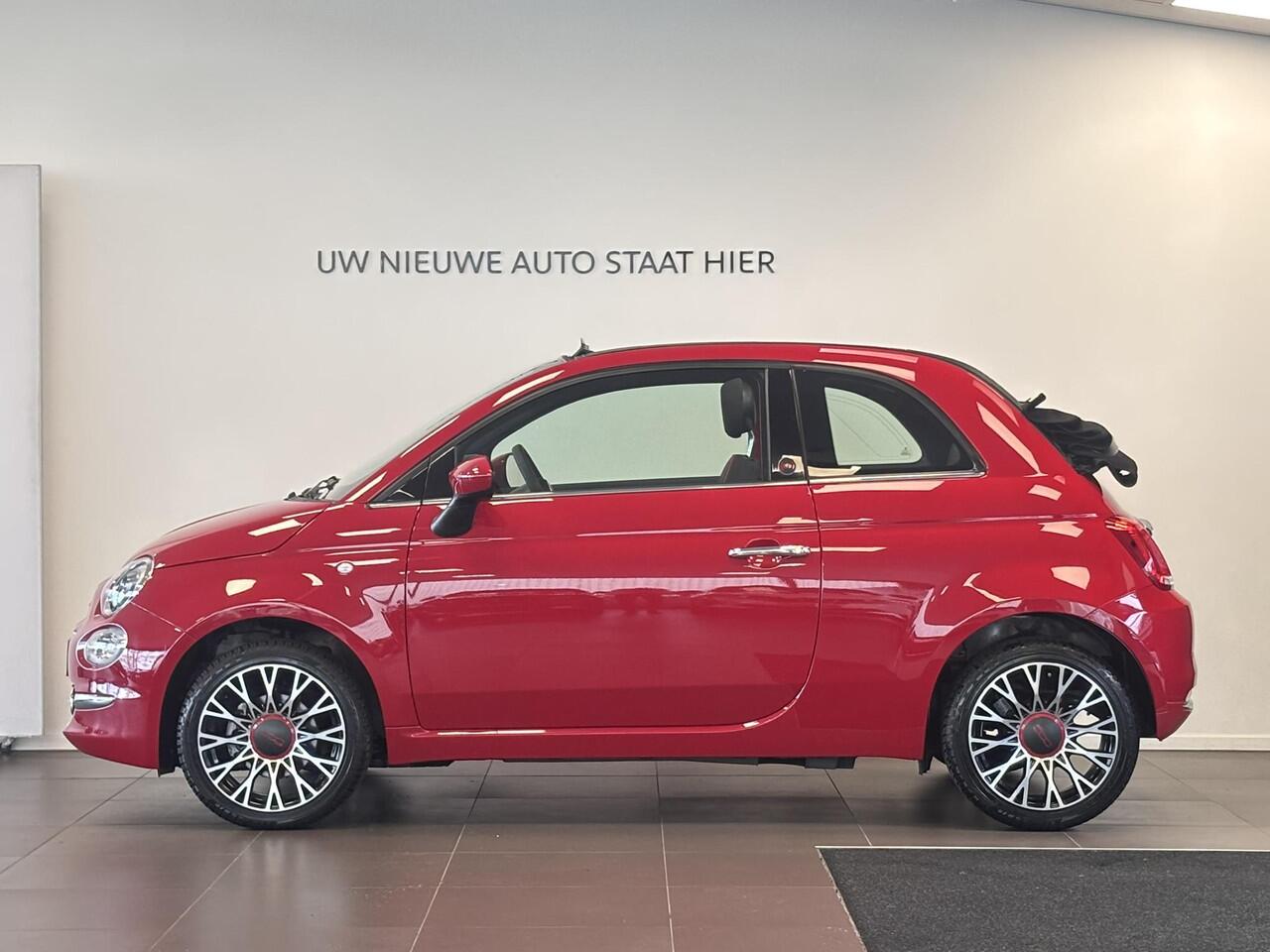 Fiat 500C Cabio RED 1.0 Hybrid 70pk | CLIMA | 16" LM-VELGEN | NAVI | DAB+ | APPLE CARPLAY / ANDROID AUTO | VOUWDAK ZWART