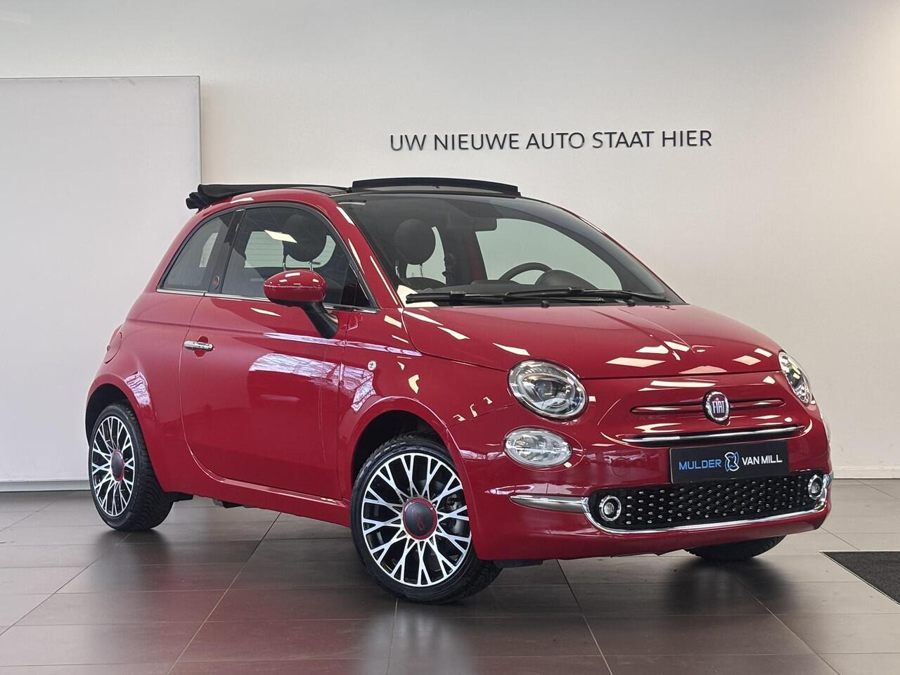Fiat 500C Cabio RED 1.0 Hybrid 70pk | CLIMA | 16" LM-VELGEN | NAVI | DAB+ | APPLE CARPLAY / ANDROID AUTO | VOUWDAK ZWART