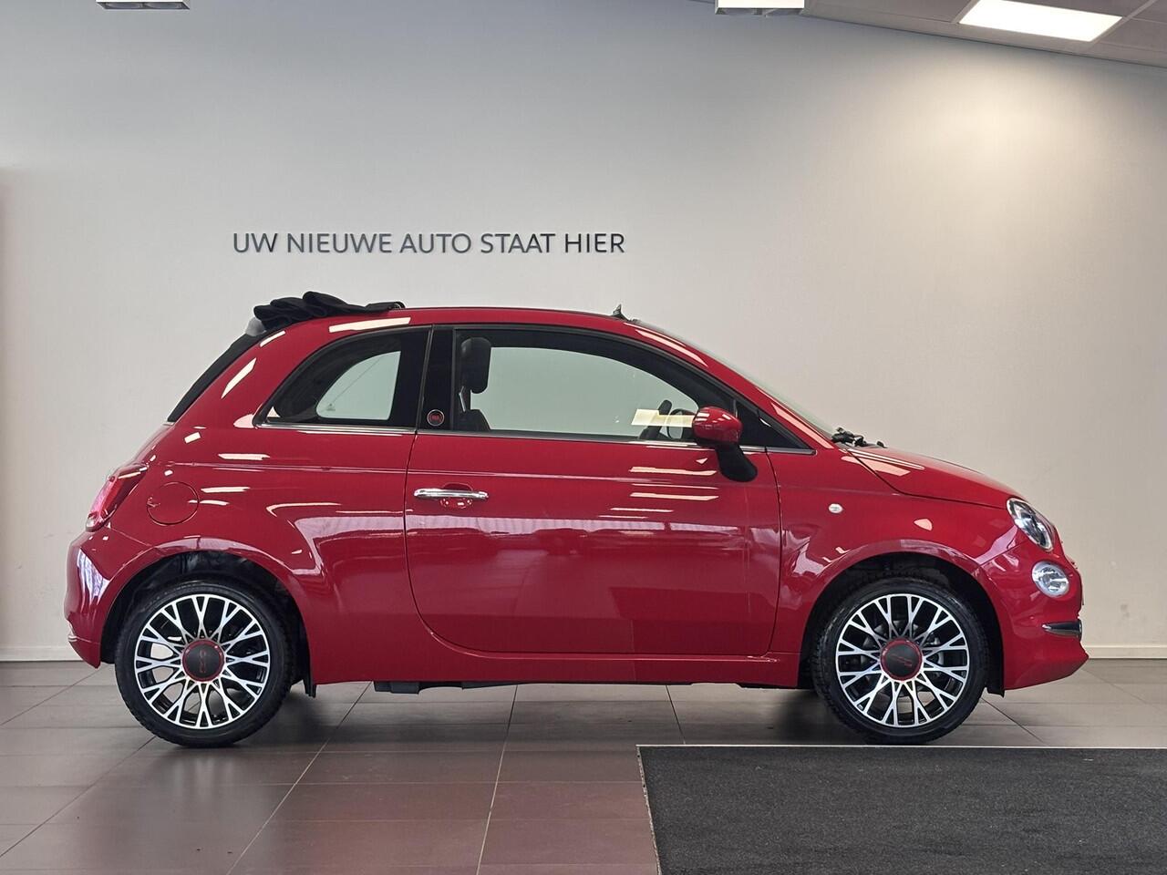 Fiat 500C Cabio RED 1.0 Hybrid 70pk | CLIMA | 16" LM-VELGEN | NAVI | DAB+ | APPLE CARPLAY / ANDROID AUTO | VOUWDAK ZWART