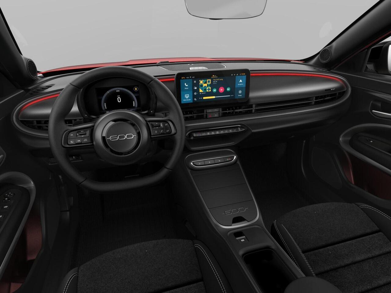 Fiat 600 1.2 145pk Hybrid Sport | Clima | Cruise | Navi | 18" | Winter Pack | Apple Carplay | BSM