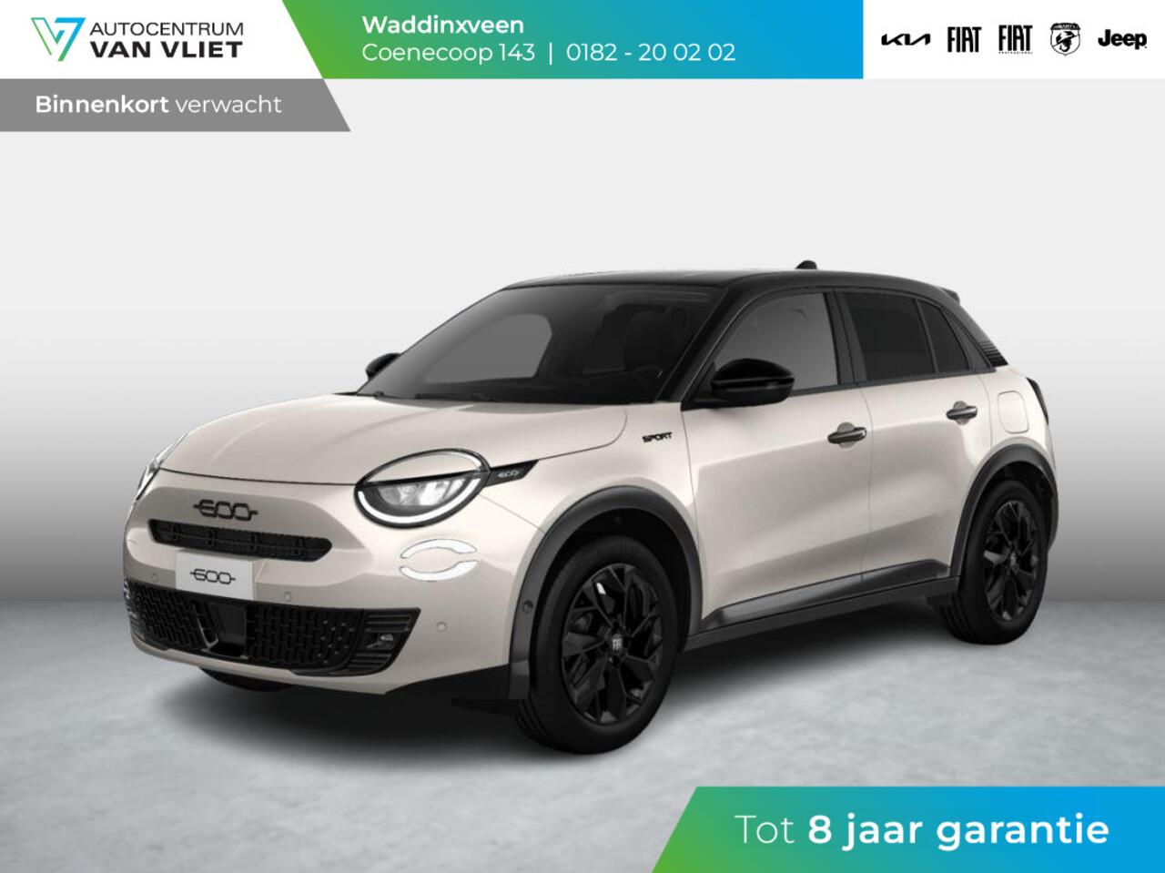 Fiat 600 1.2 145pk Hybrid Sport | Clima | Cruise | Navi | 18" | Winter Pack | Apple Carplay | BSM