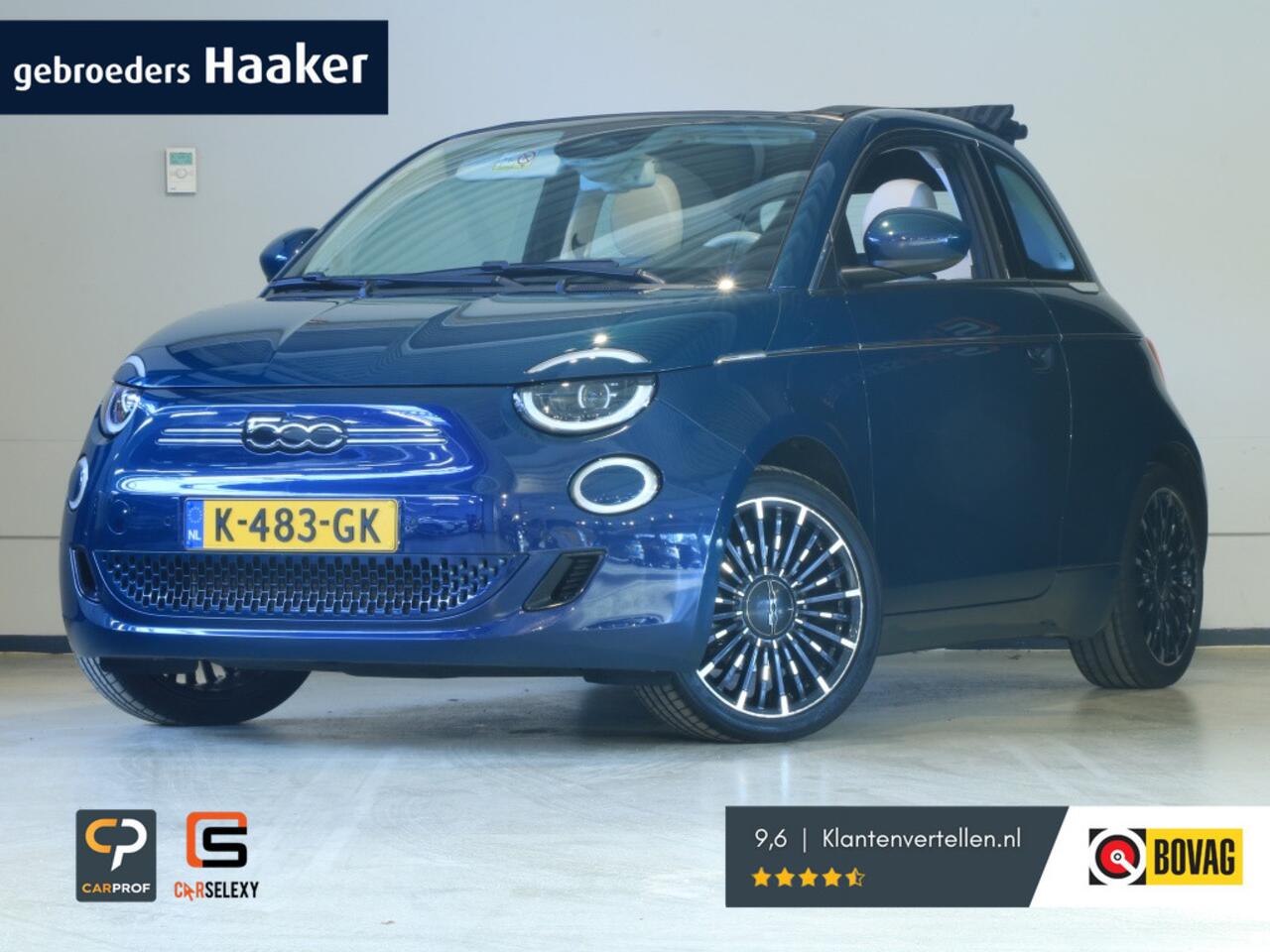 Fiat E-500 Cabrio La Prima 42 kWh * 12 mnd BOVAG garantie * RIJKLAARPRIJS !