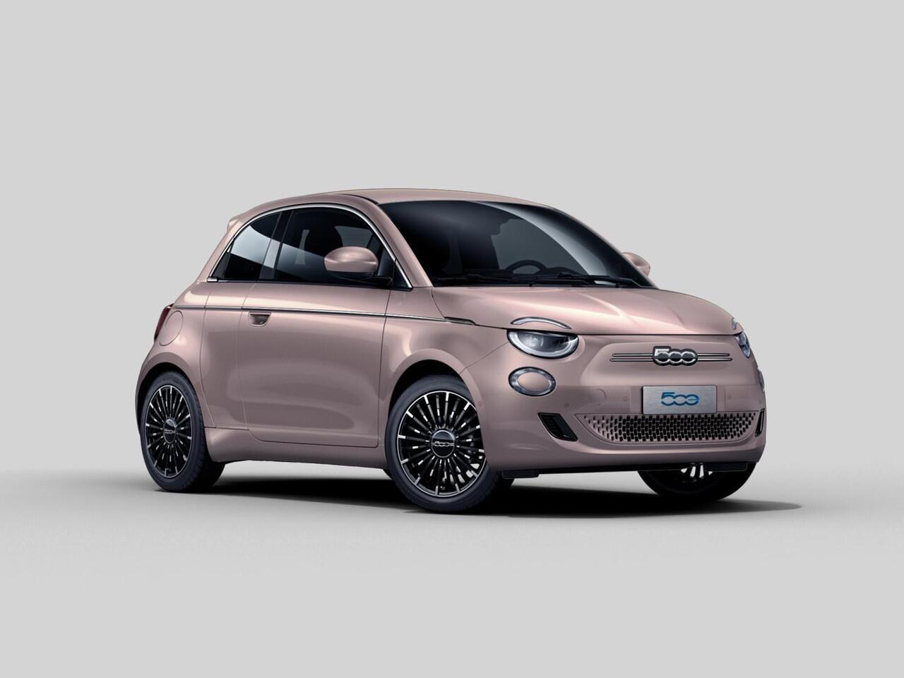 Fiat E-500 3+1 La Prima 42 kWh | 17% Bijtelling | Clima | Cruise | Leder | 17" | Priv Glass | Winter Pack | JBL Sound | BSM | Apple Carplay