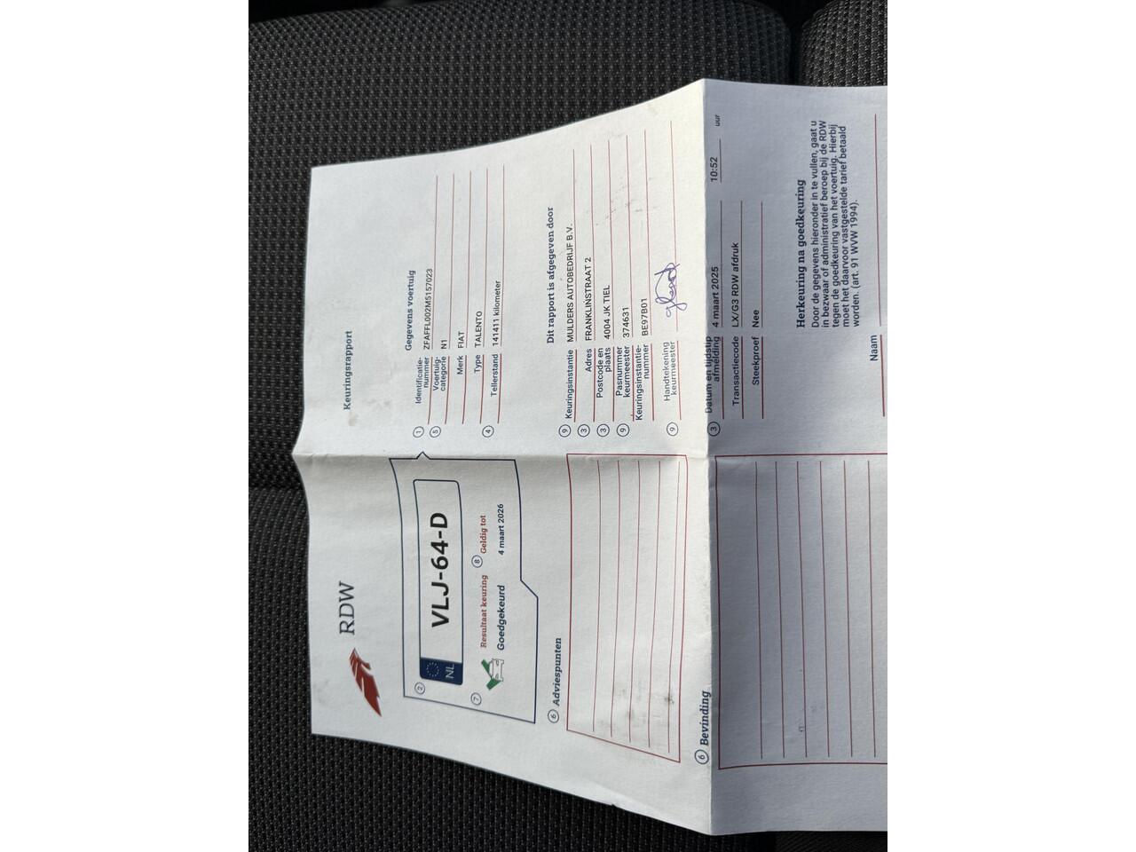 Fiat TALENTO 2.0 MultiJet L2H1 Basis EURO-6 145pk 2.0 motor LANG NAVI CAMERA PDC