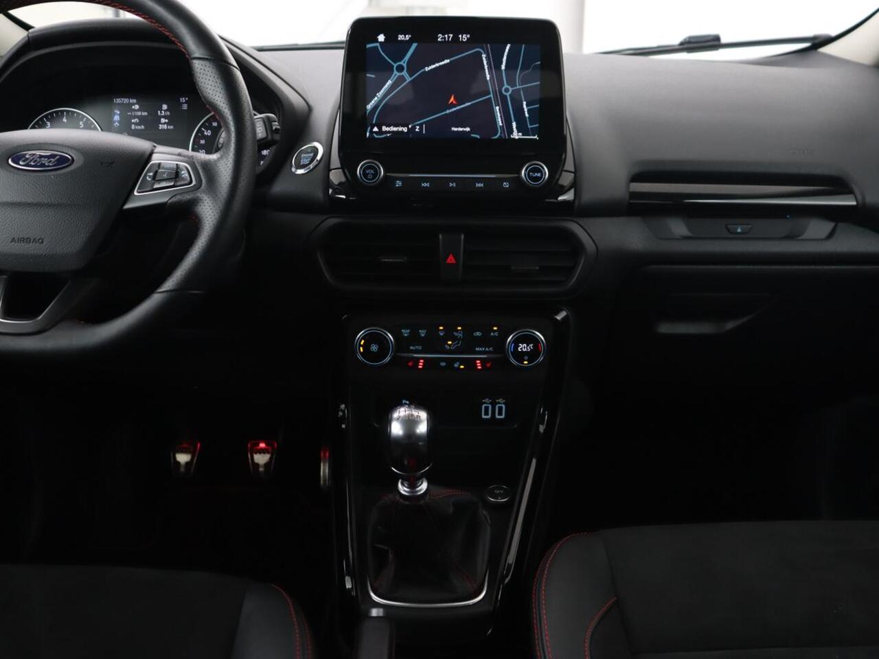 Ford ECOSPORT 1.0 EcoBoost ST-Line | Stoelverwarming | Camera | Carplay | B&O Sound | Navigatie | 18'' | Climate control | Leder/Alcantara | Cruise control | Bluetooth | Keyless