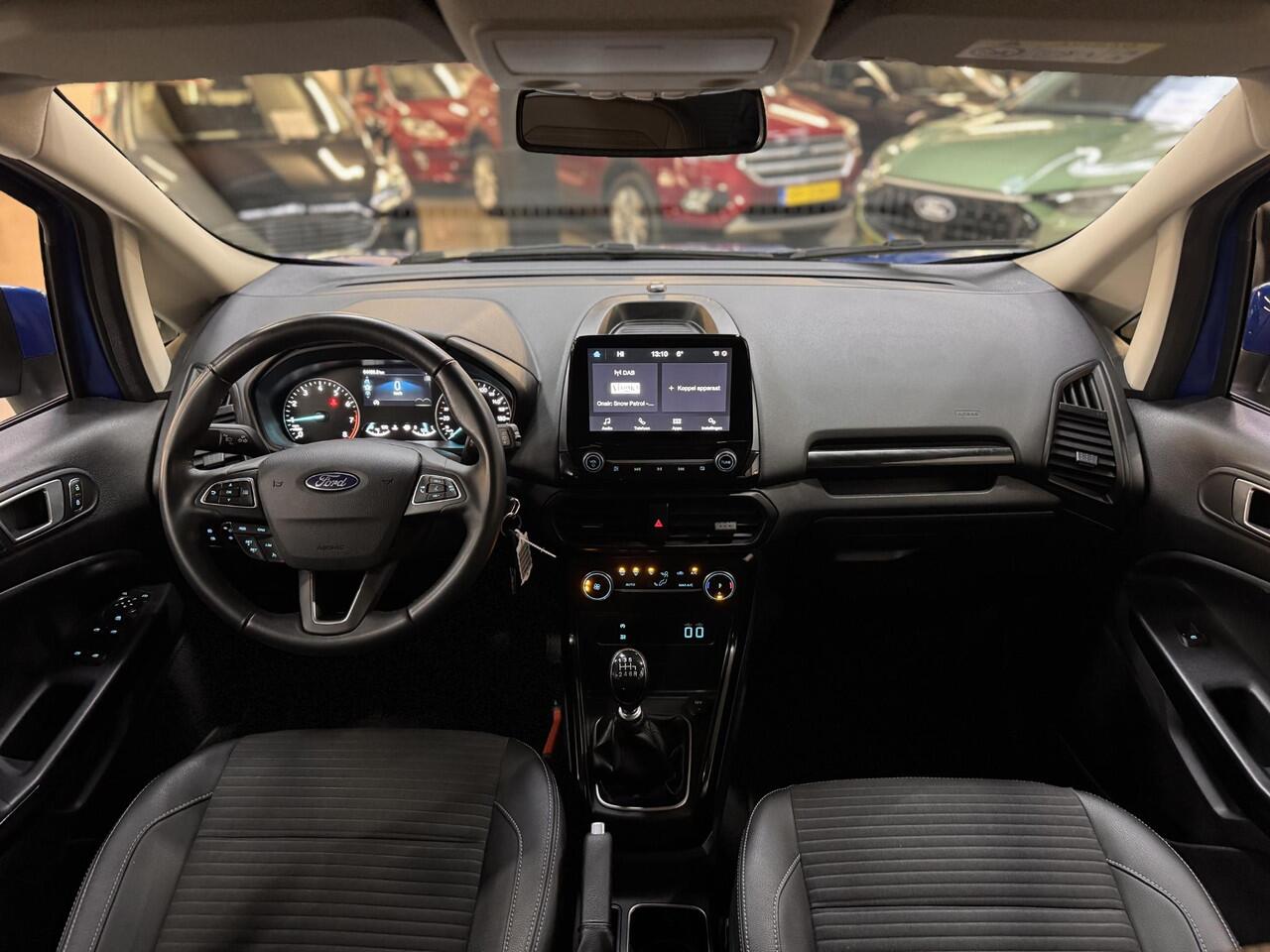 Ford ECOSPORT 125pk Titanium Climat Cruise Half Leer Apple Carplay Parkeersensor Reservewiel Dealeronderhouden