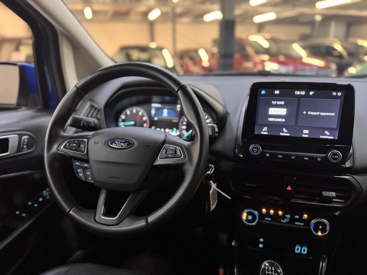 Ford ECOSPORT 125pk Titanium Climat Cruise Half Leer Apple Carplay Parkeersensor Reservewiel Dealeronderhouden