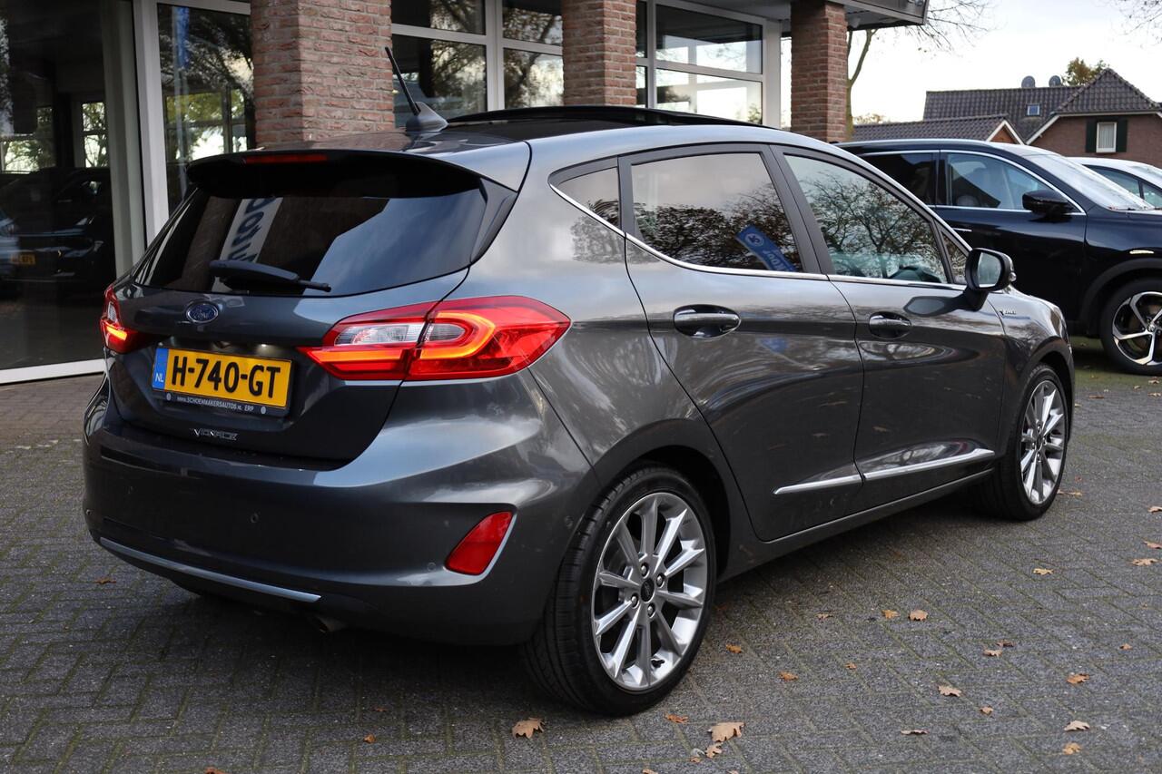 Ford FIESTA 1.0 EcoBoost Vignale LEER PANO CARPLAY B&O STOEL/STUUR/RUITVERW. CAMERA ACC CLIMA NAVI DAB NAP 2XPDC 17''LMV