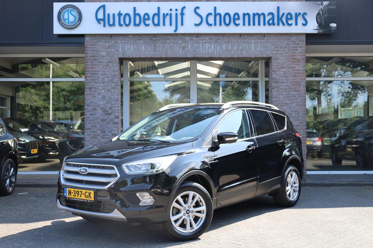 Ford KUGA 1.5 EcoBoost Titanium TREKHAAK-ELEC HALF-LEER STUUR/RUIT/STOEL/VERW. CARPLAY NAVI CLIMA CRUISE VOICE 2xPDC 17''LMV