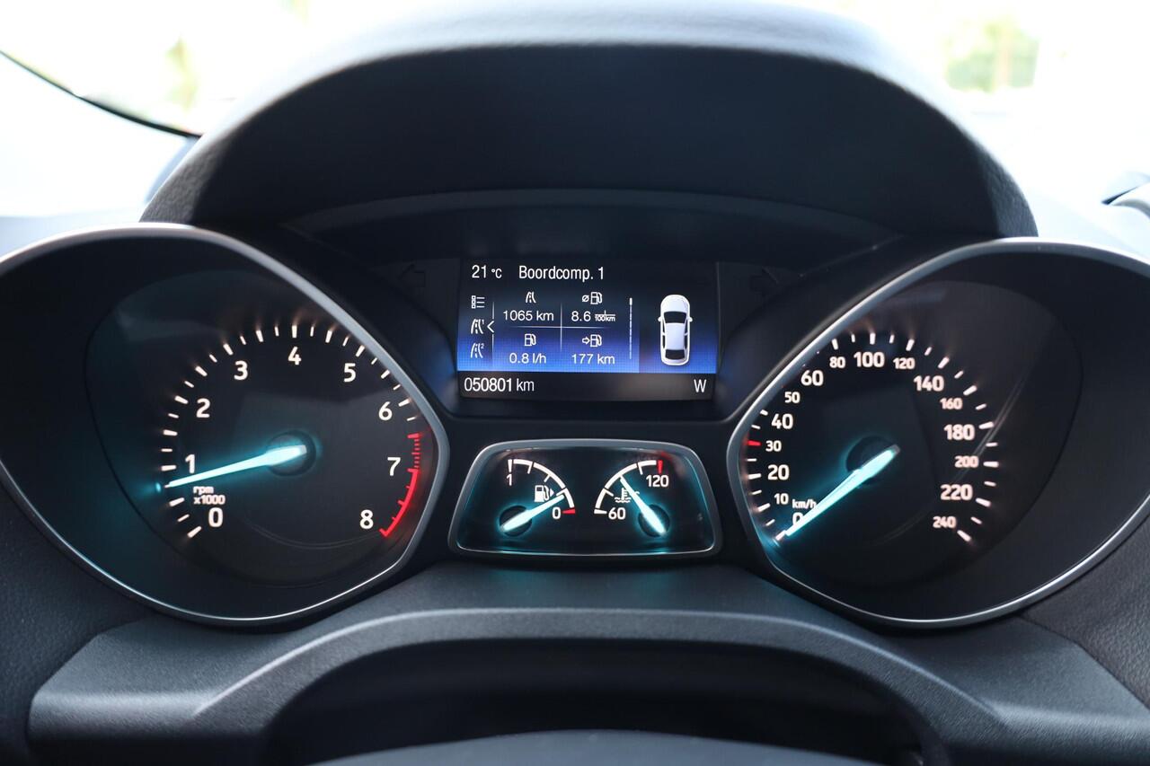 Ford KUGA 1.5 EcoBoost Titanium TREKHAAK-ELEC HALF-LEER STUUR/RUIT/STOEL/VERW. CARPLAY NAVI CLIMA CRUISE VOICE 2xPDC 17''LMV