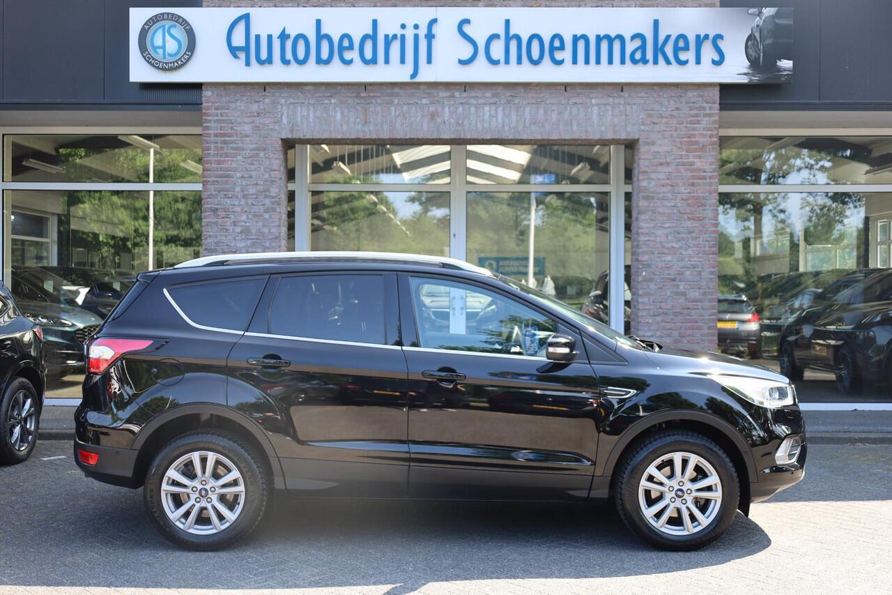 Ford KUGA 1.5 EcoBoost Titanium TREKHAAK-ELEC HALF-LEER STUUR/RUIT/STOEL/VERW. CARPLAY NAVI CLIMA CRUISE VOICE 2xPDC 17''LMV