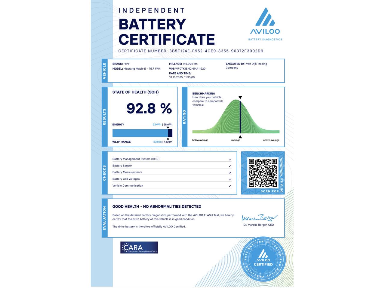 Ford MUSTANG Mach-E RWD 75 kWh ?SOH 93% ?Panoramadak ?Bang & Olufsen ?360º Camera ?Vol Leder ?Elektrische Achterklep ?Adaptieve Cruise ?Lichtmetaal 19" ?Trekhaak