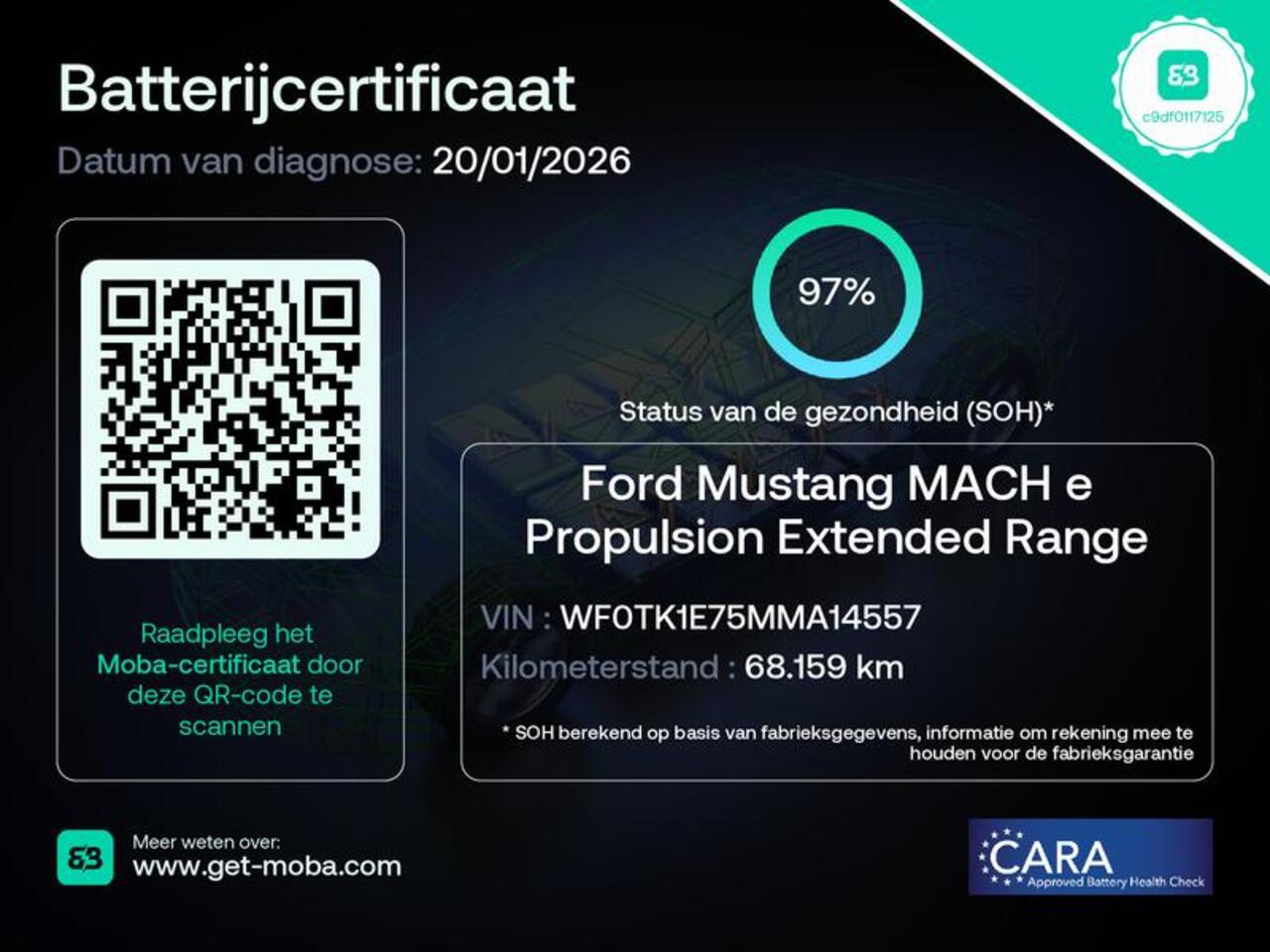 Ford MUSTANG Mach-E Extended RWD 98 kWh | SOH 97% | WLTP 610km rijbereik| Panoramadak | tech. plus pakket | All season |