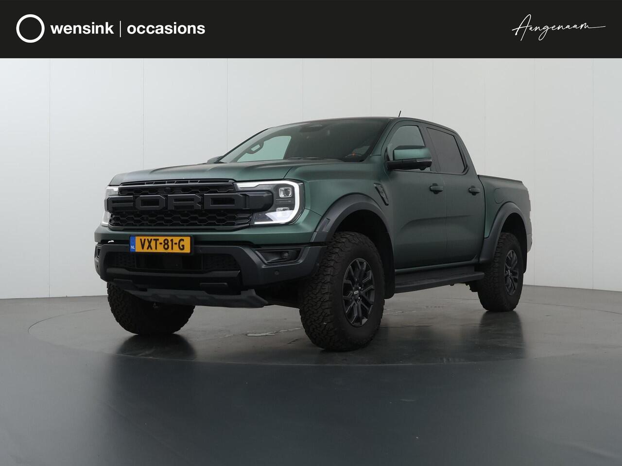 Ford RANGER 3.0 ECOBOOST | AUT. | DOUBLE CAB | RAPTOR | WRAP DARK GREEN MET. | LEDEREN BEKLKEDING | FOX SCHOKDEMPERS | 360° CAMERA | TREKHAAK | ADAPTIVE CRUISE CONTROL | APPLE CARPLAY | LED KOPLAMPEN | R MODUS | BAJA MODUS