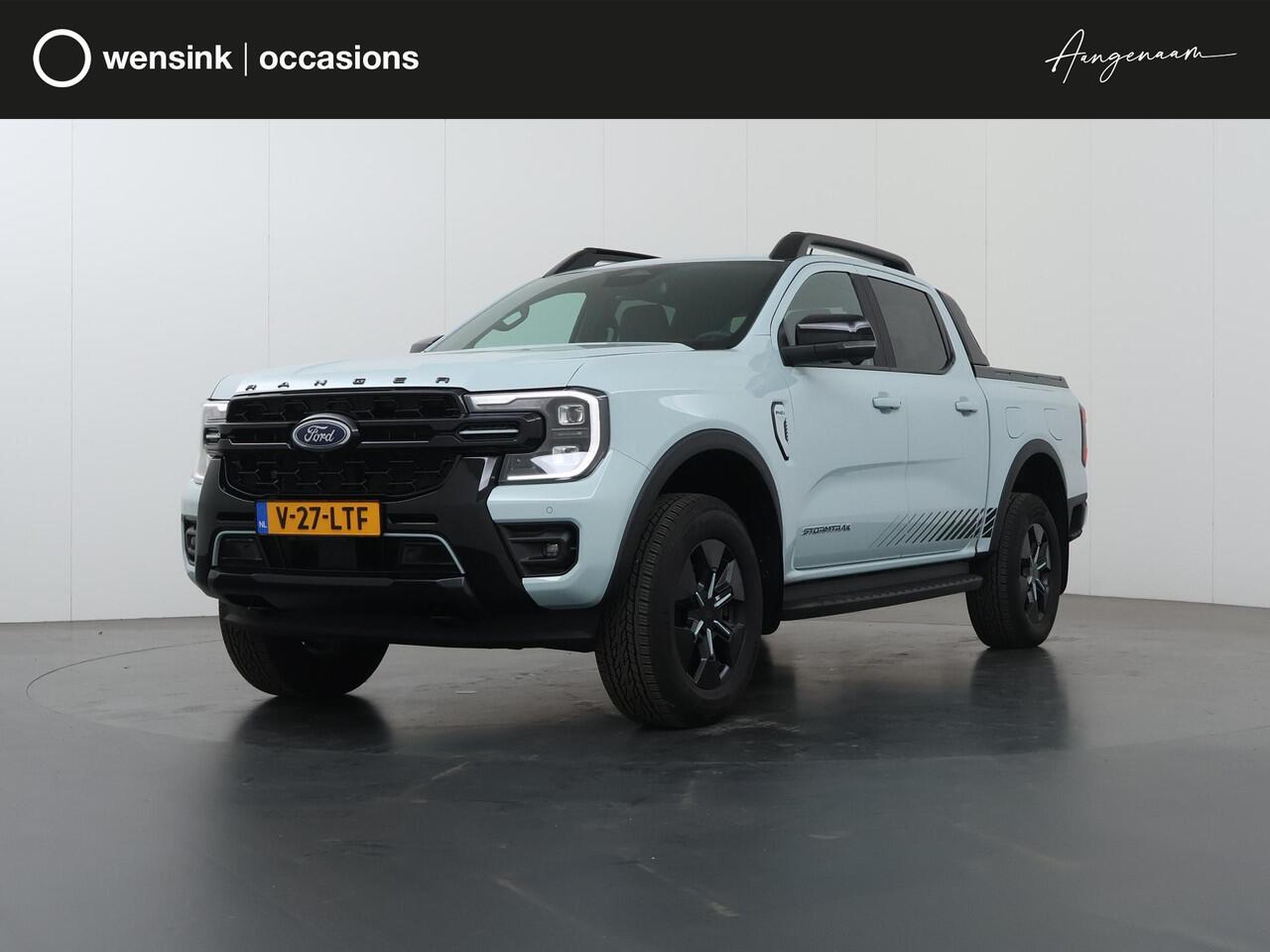 Ford RANGER Stormtrak 2.3 PHEV | 279 PK | DOUBLE CAB | NL AUTO | PRO POWER ONBOARD 2.3 kWh | 360 CAMERA | 3500 KG TREKHAAK | ADAPTIEVE CRUISE | LEREN BEKLEDING | NAVIGATIE | STOELVERWARMING | STUURWIELVERWARMING | ELEKRISCHE ROLLER-TOP