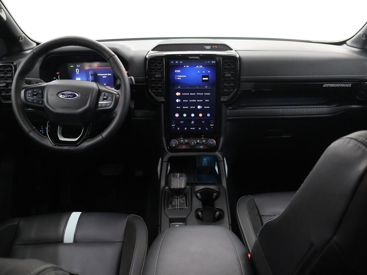 Ford RANGER Stormtrak 2.3 PHEV | 279 PK | DOUBLE CAB | NL AUTO | PRO POWER ONBOARD 2.3 kWh | 360 CAMERA | 3500 KG TREKHAAK | ADAPTIEVE CRUISE | LEREN BEKLEDING | NAVIGATIE | STOELVERWARMING | STUURWIELVERWARMING | ELEKRISCHE ROLLER-TOP