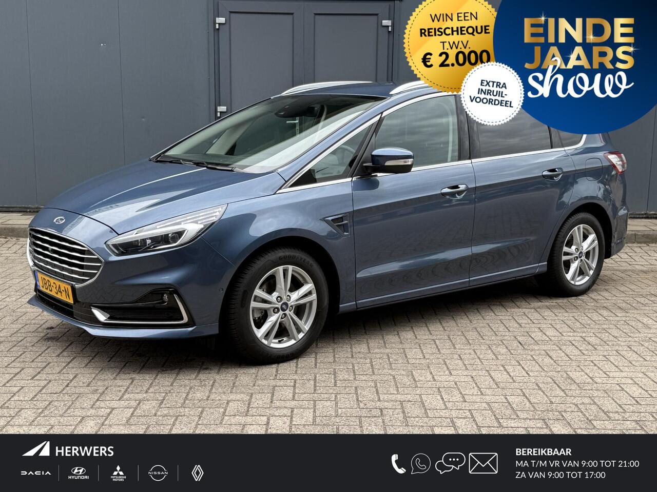 Ford S-MAX 2.5i HEV Luxury 5P Automaat / Trekgewicht 1.750 kg / Apple Carplay Android Auto / Allseason banden / Stoelverwarming / Achteruitrijcamera / Elektrische achterklep / Navigatie / Adaptief CC / Climate control / Keyless Entry/Start /