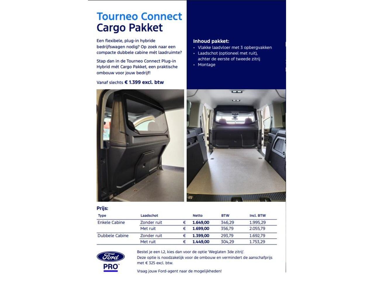 Ford TOURNEO CONNECT 1.5 EcoBoost PHEV L2 Limited | Incl. Cargo Pakket | Toegang ZE-Zones |