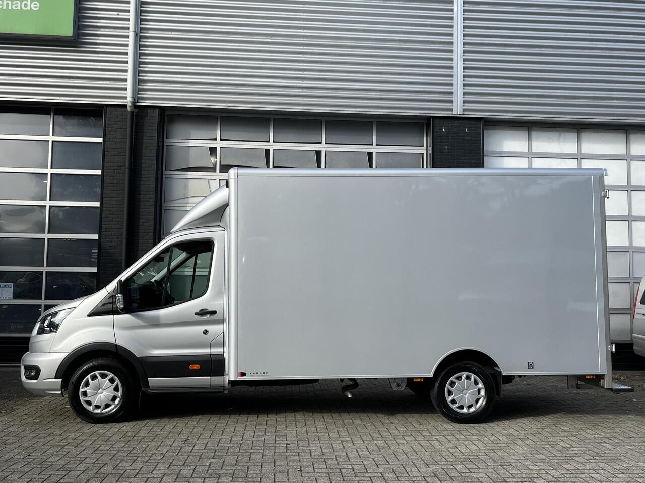Ford TRANSIT 350 170pk L4H1 Skeletal Bakwagen! Airco / Cruise control / Karhof Gesloten Bak + Deuren / Bluetooth / Voorruitverwa. / DAB+ / LAADVERMOGEN 1303 KG / BPM VRIJ!