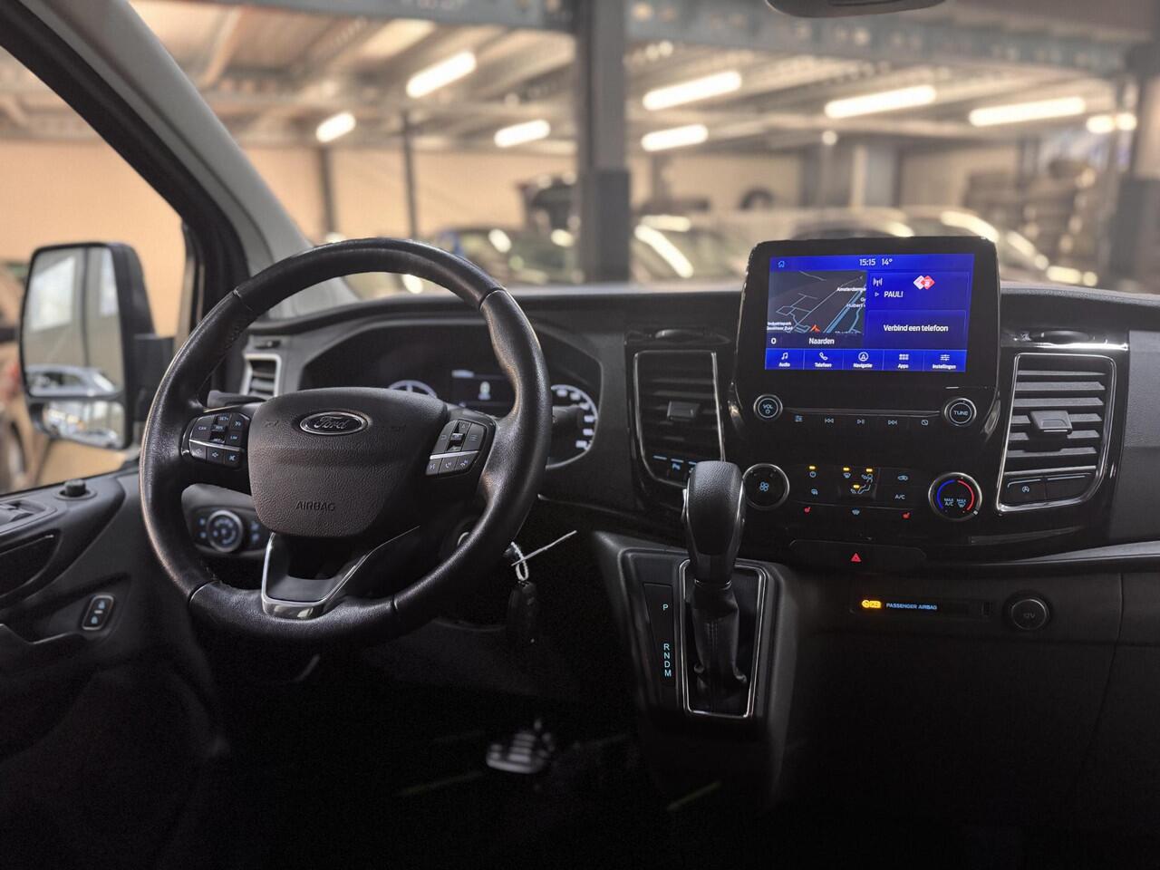 Ford TRANSIT CUSTOM 320 2.0 TDCI 185pk Automaat Sport DC Leer Trekhaak 2x Schuifdeur Navi Camera Winter pack