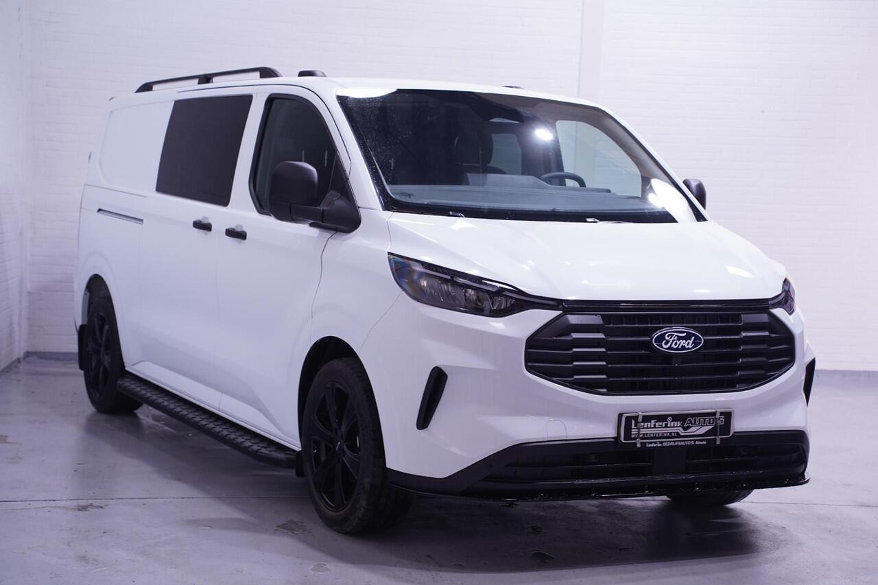Ford TRANSIT CUSTOM 2.0 TDCI 136 pk L2 Dubbel Cabine Black&White Edition 19" LMV, Treeplanken, Dakrails, Laadruimte Pakket, Apple Carplay, 6-Zits